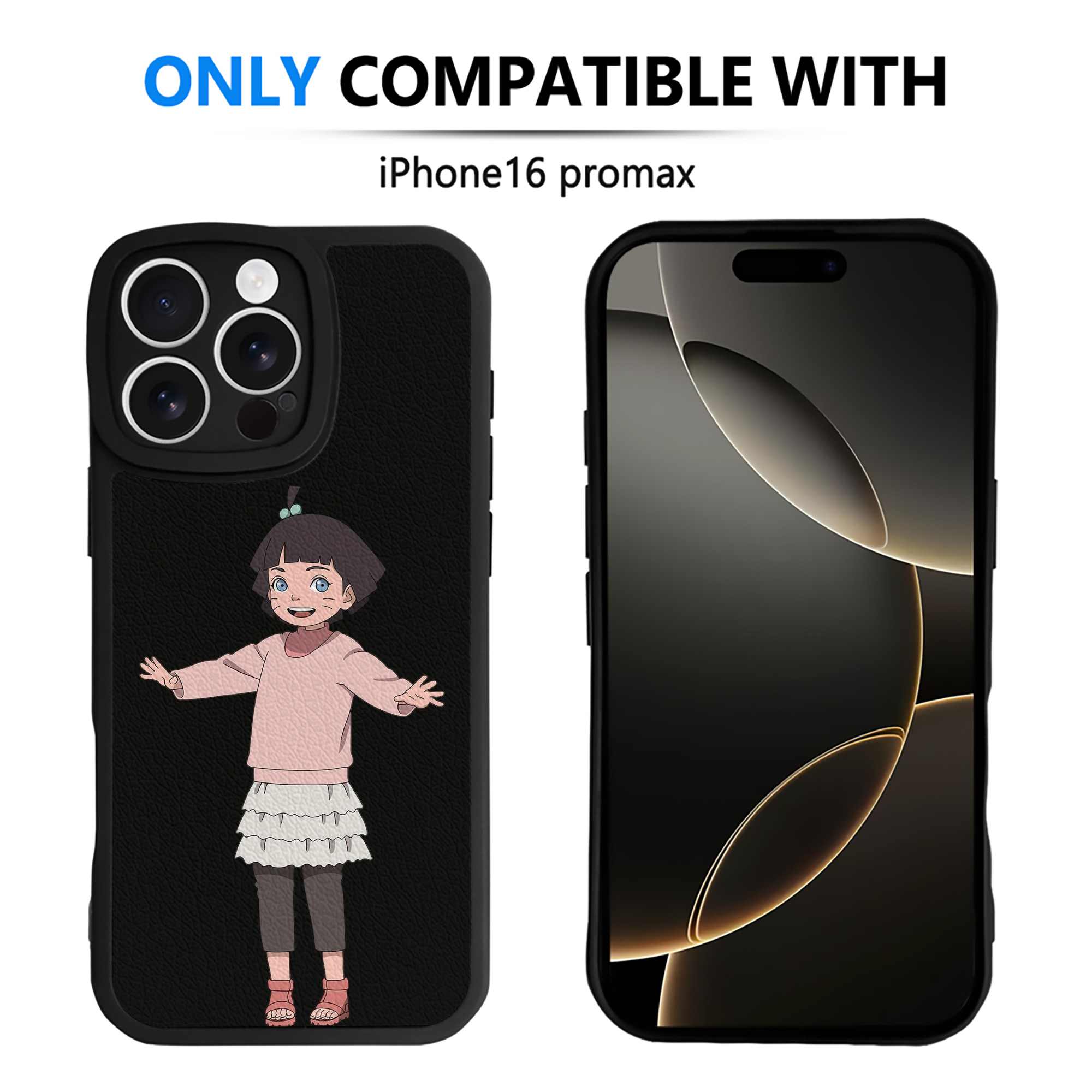 （画像用） NARUTO -ナルト- うずまき ヒマワリ Uzumaki Himawari 【iPhone 16シリーズ対応】シリコンスマホケース（レザー調） 材質：シリコン